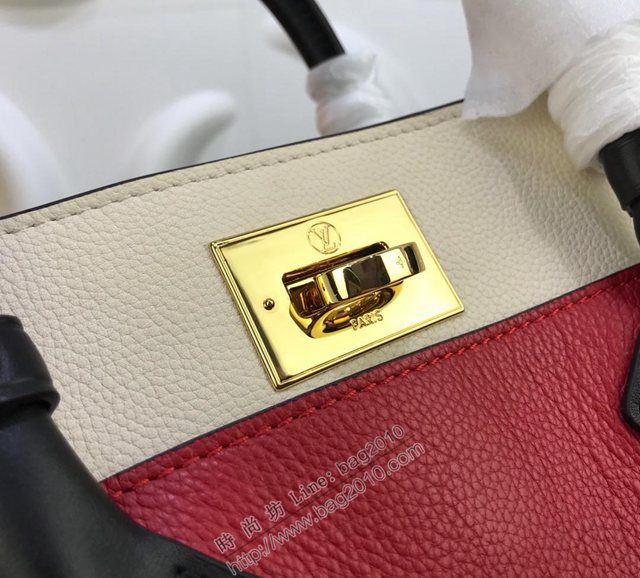 路易威登女包 M53824 頂級原單 On My Side手袋 優雅拼接 細粒面小牛皮與經典Monogram帆布 LV女手提袋 LV女肩背包  ydh2911